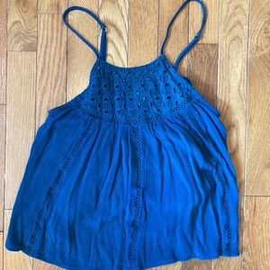 Teal lace tank